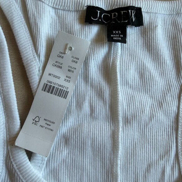 J. Crew Fine rib racerback tank top • size xxs • NWT • CA388 • white - Picture 2 of 9